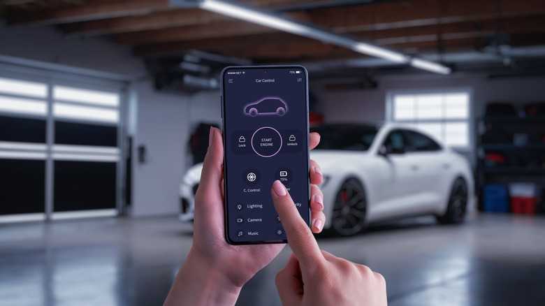 Car control features on smartphone display