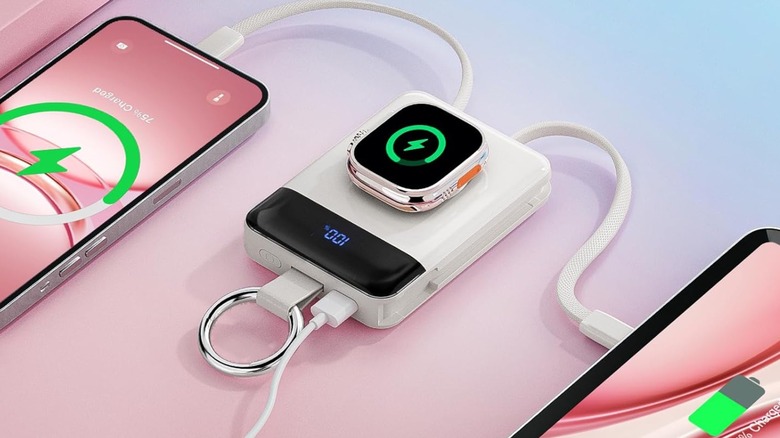 A Chaligti Portable Charger charging several devices.