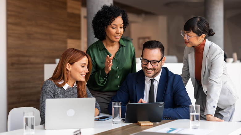 A group of colleagues working together