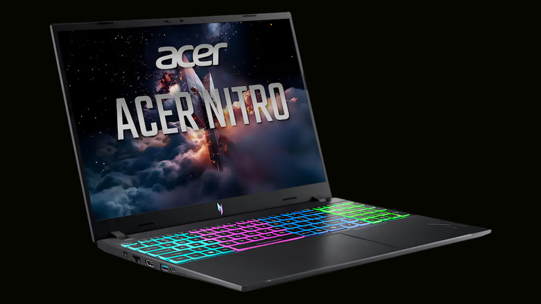Acer Nitro V 16" on a black background