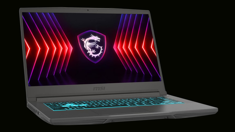 MSI Thin 15 on a black background