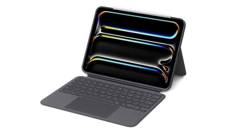 Logitech's keyboard attached to an iPad Pro