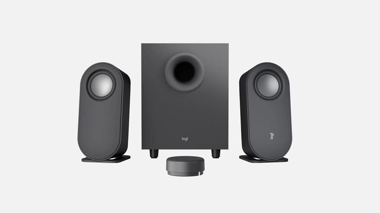 Mockup of Logitech's speakers with a subwoofer