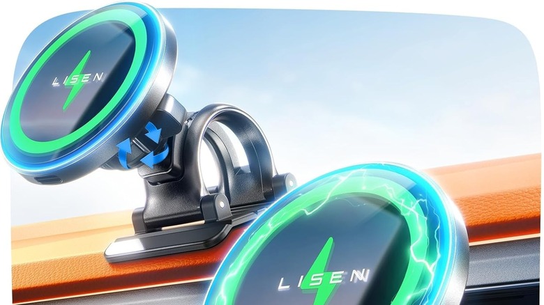 LISEN's car mount attached to a car's dashboard