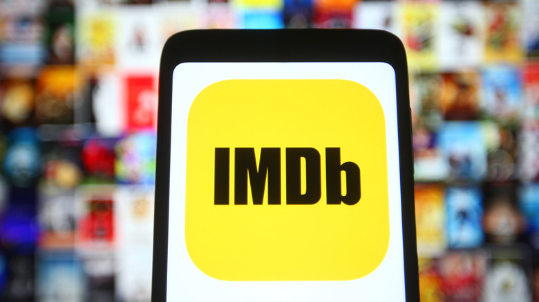 IMDb logo on a mobile screen