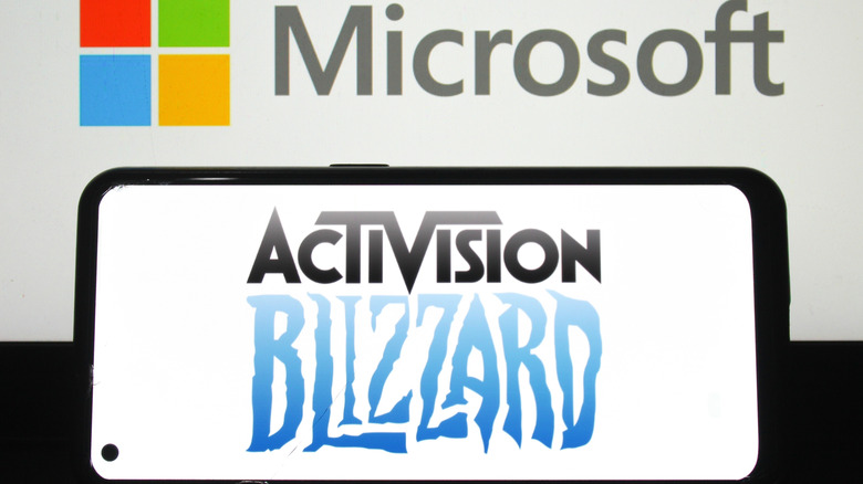 Activision Blizzard logo on a phone
