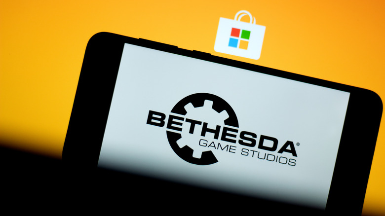 Bethesda Softworks logo on a phone
