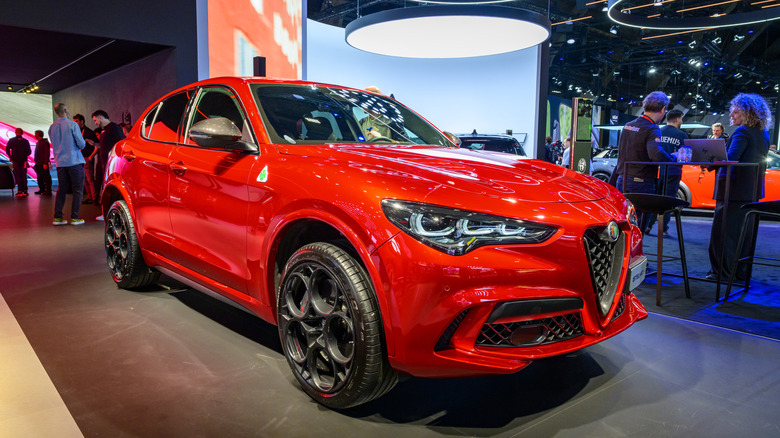 Alfa Romeo Stelvio crossover SUV at a motor show