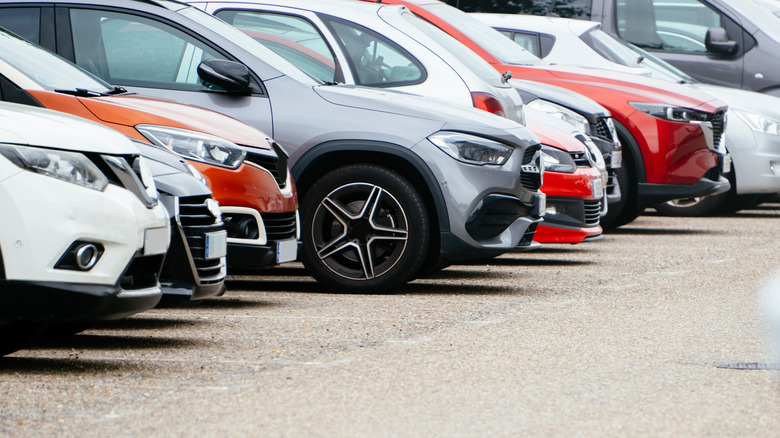 Cars in a parking lot