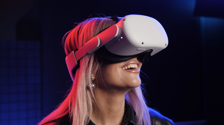 Person with Meta Quest headset on