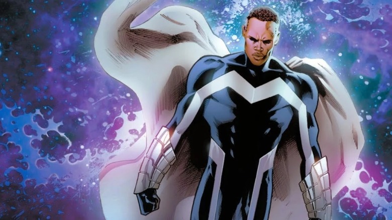 Blue Marvel hovering