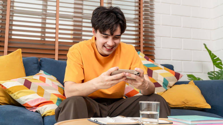 Playing a game on a phone