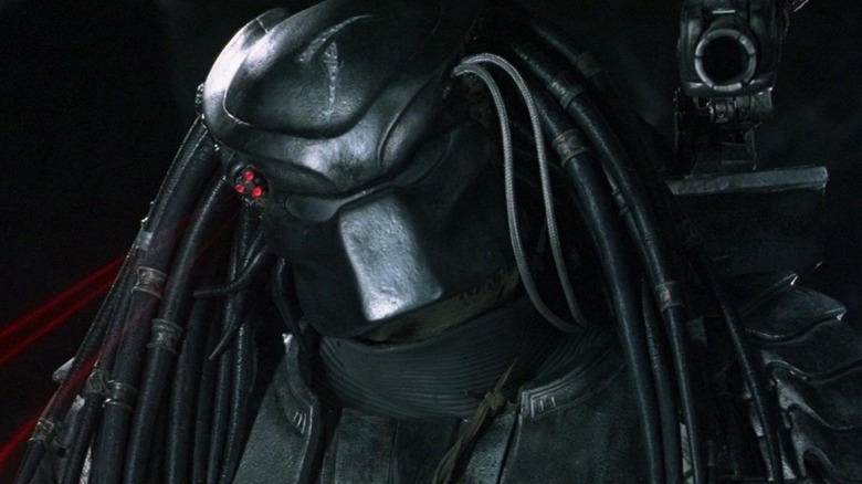 Plasmacaster on the shoulder of Scar in Alien vs. Predator