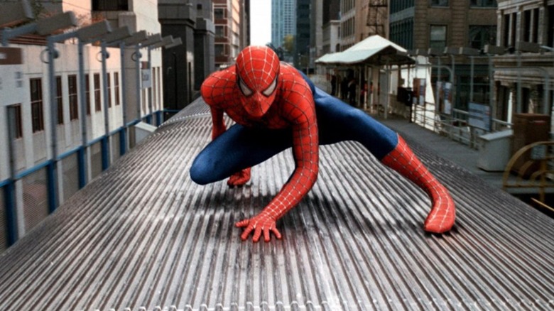 Spider Man on a train in Spider-Man 2
