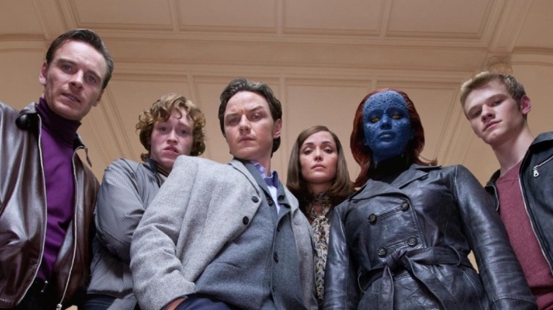 The X-Men looking down in X-Men: First Class