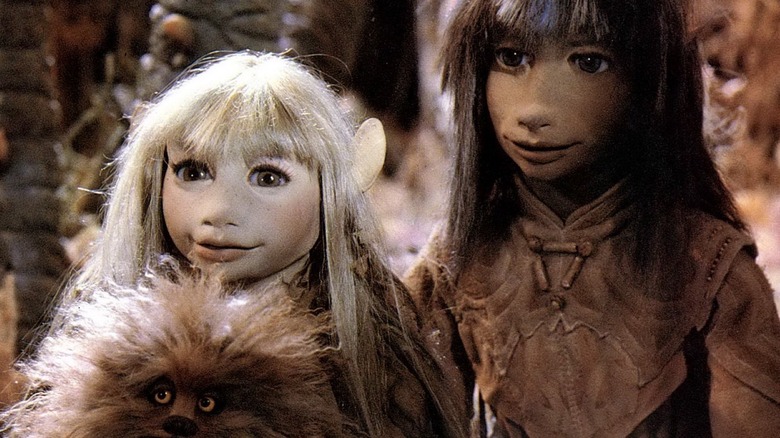 Kira, Jen, and Fizzgig together in The Dark Crystal