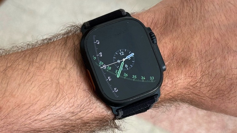 An Apple Watch Ultra 2 on a man's wrist