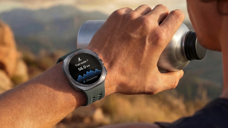 The Galaxy Watch Ultra 2 smartwatch on hand.