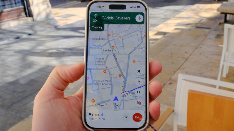User following Google Maps to a new location, illustrating the importance of location accuracy.