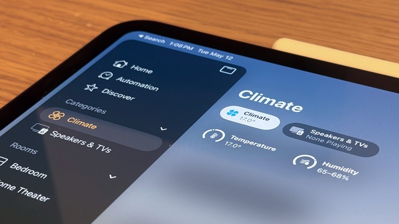 Close-Up shot of the Home app on an iPad Pro running iPadOS 26.5