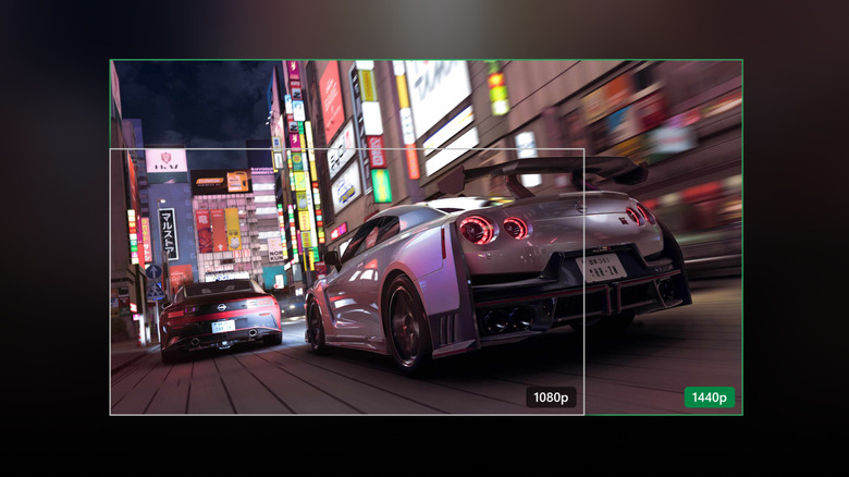 Mockup showing the difference between 1080P and 1440P on Xbox streaming