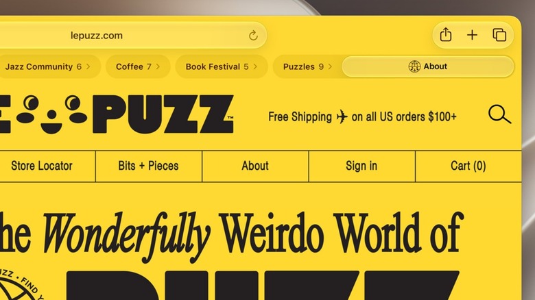 Close-up screenshot of Safari in macOS 27