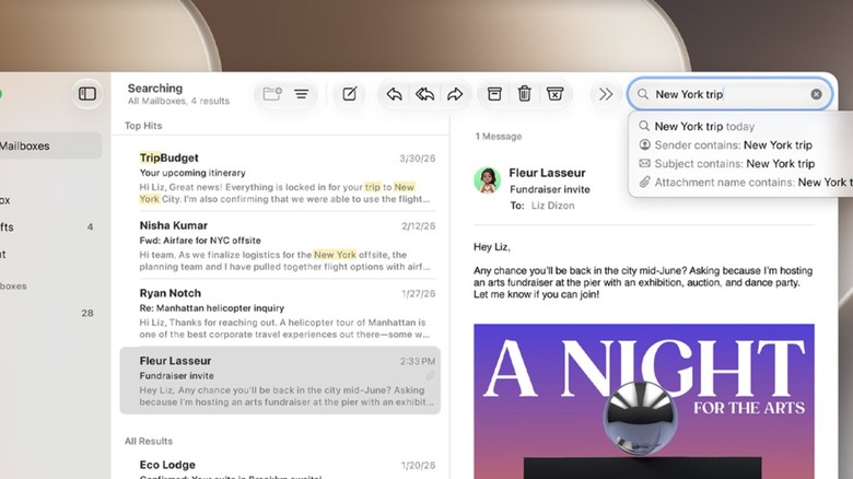 Screenshot of the Mail app in macOS 27