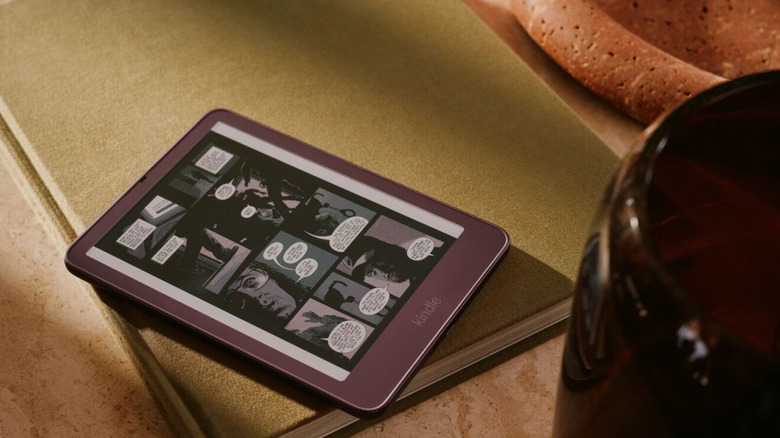 Amazon Kindle Colorsoft 2026 model with comic open on it