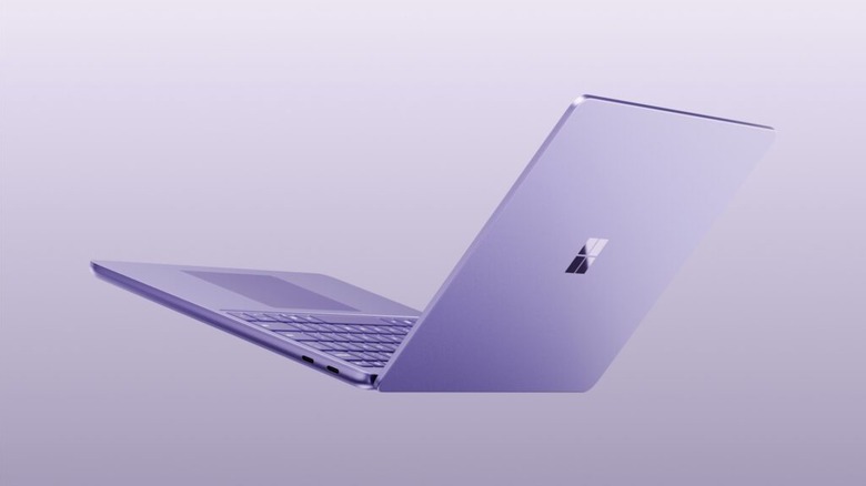 close-up Microsoft Surface Pro 12-inch 2nd edition on purple background