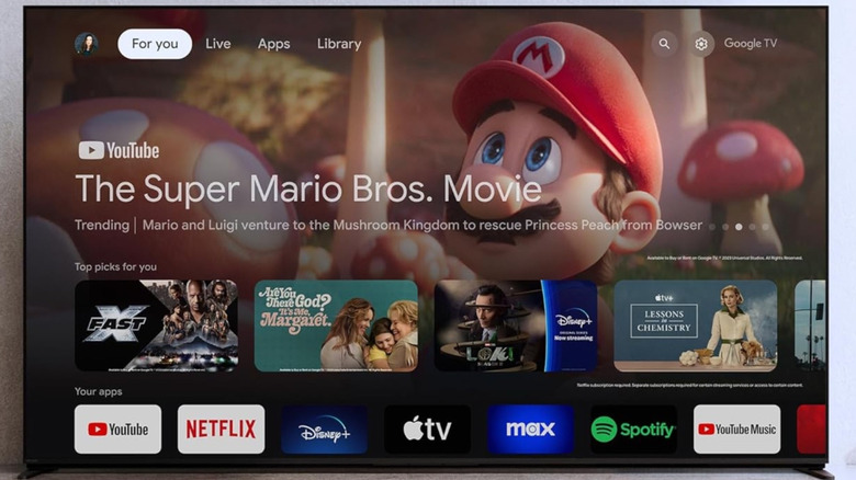 The Sony Bravia 7 displaying its homepage.