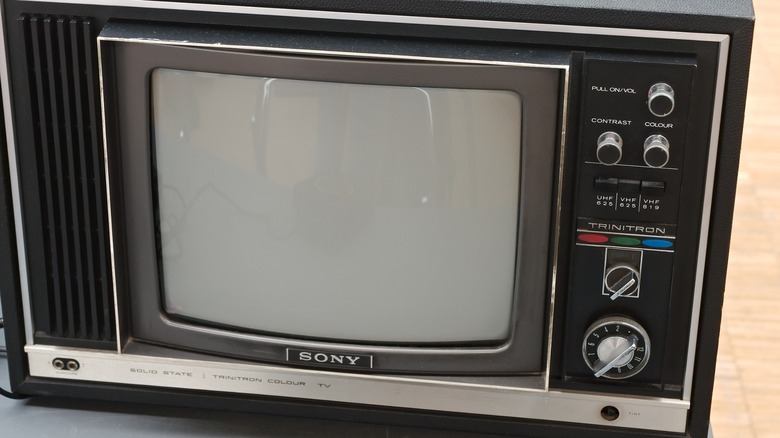 A Sony Trinitron color TV.