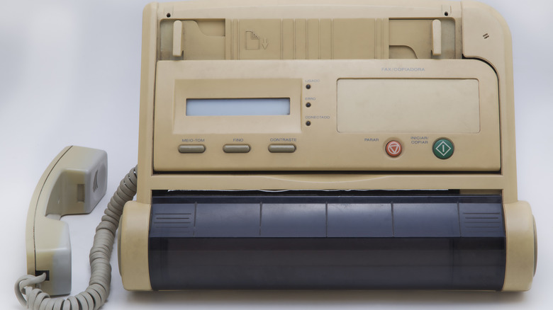 An early telephone-based fax machine.