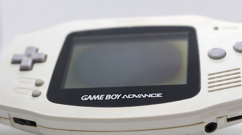 A white Game Boy Advance.