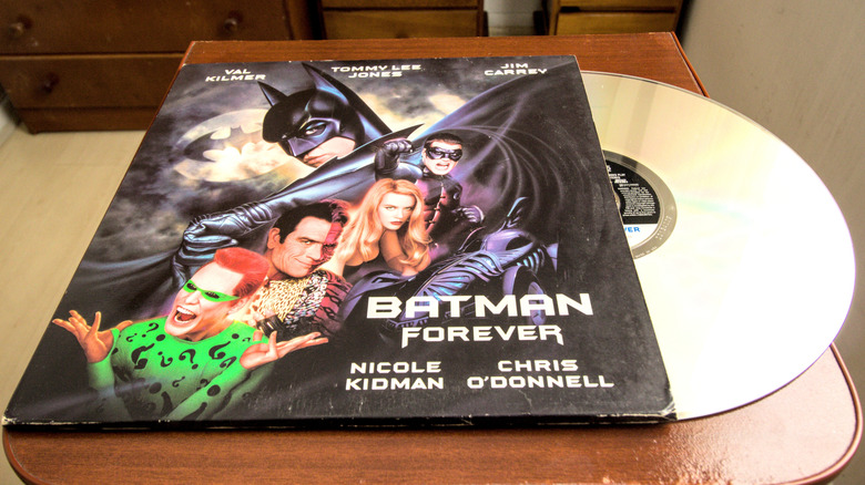 A copy of Batman Forever on LaserDisc.