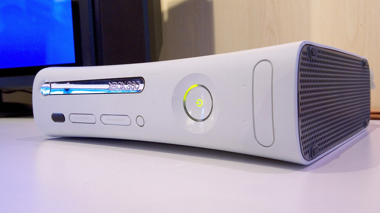 White Xbox 360 console displayed at Consumer Electronics Show
