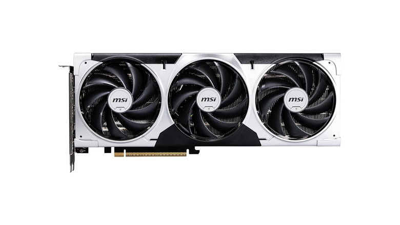 MSI RTX 3050 graphics card on white background
