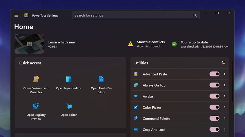 PowerToys Settings home page