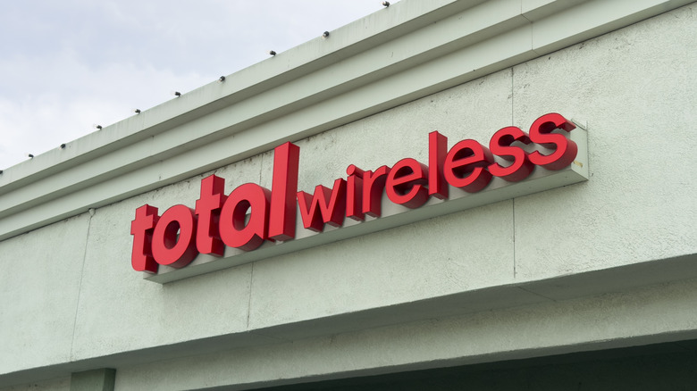 A Total Wireless store sign on the exterior of a building.