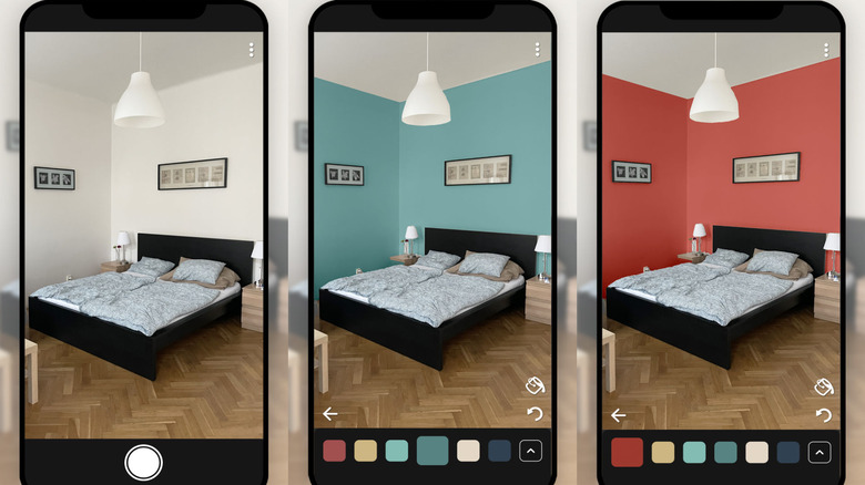 A collage of images from the Try the Colors app interface