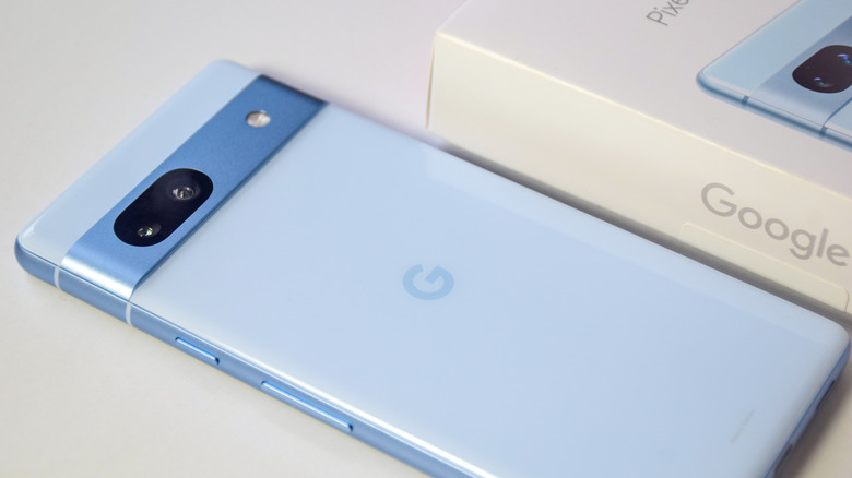 The back of a Google Pixel 7a smartphone