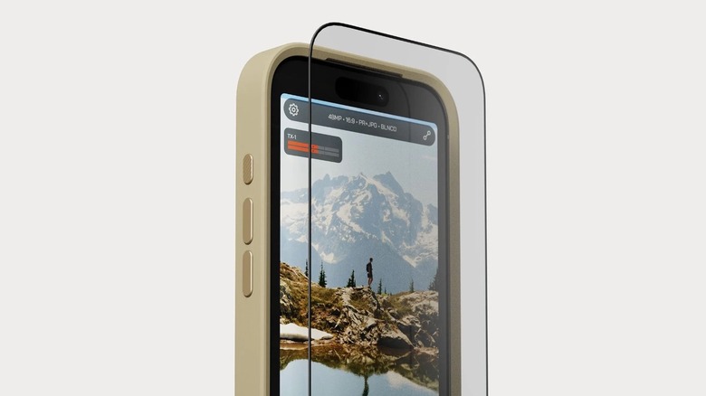 An iPhone mockup with a screen protector
