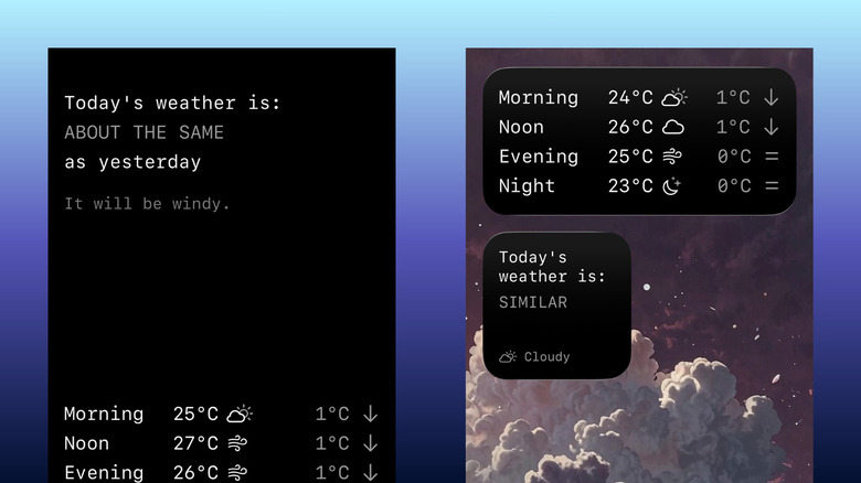 Lazy Weather today's weather and iPhone widgets