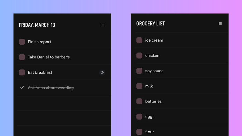 TeuxDeux to-do list and grocery list on iPhone