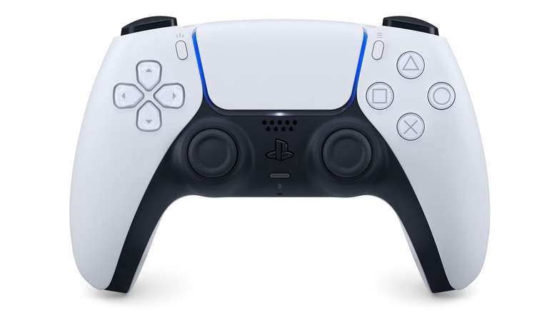 A Walmart promotional image for a white Sony PlayStation 5 Dual Sense Wireless Controller