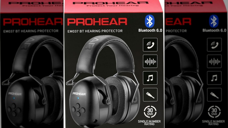 The box for a pair of Prohear 037 Hearing Protection Headphones.