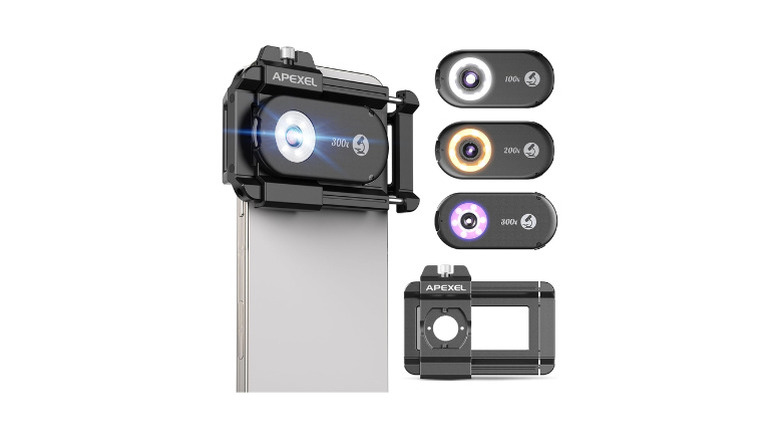APEXEL 3-in-1 Phone Microscope Lens kit