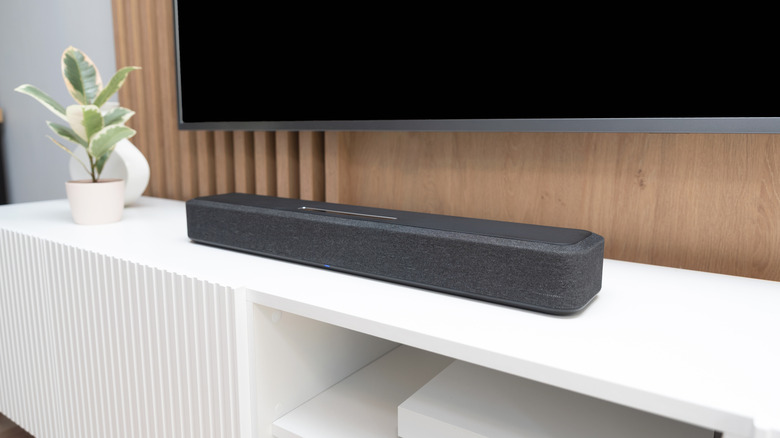 A soundbar in a modern living room.