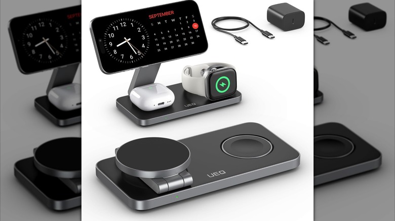 A UEQ Folding Wireless Charging Station charging devices.