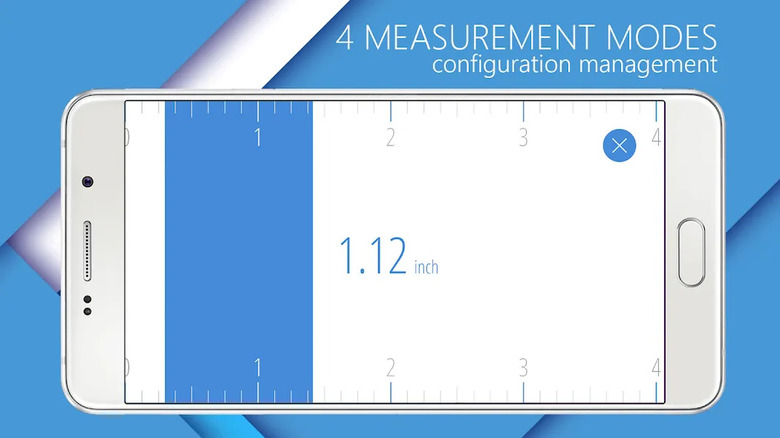 a promotional image of the ruler app with a phone mockup