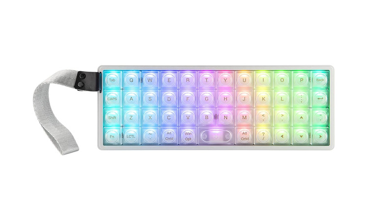 White EPOMAKER Luma40 RGB keyboard on white background